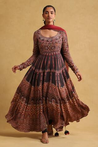 Buy Label Ritu Kumar Multicolor Printed Maxi Dress for Women's Online @  Tata CLiQ